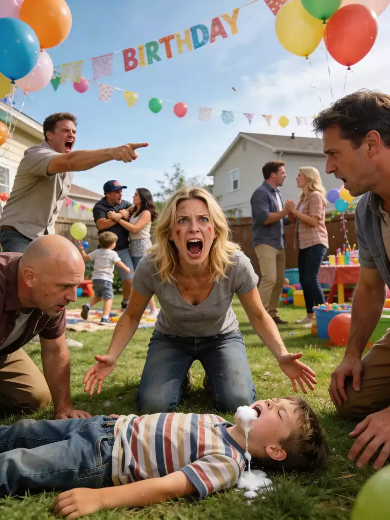 At My 5-Year-Old Son’s Birthday Party, He Suddenly Collapsed. Foam Poured From His Mouth And His Body Convulsed. I Rushed Him To The Hospital, Where The Doctor Looked At Me With A Grave Expression. “This Isn’t Food Poisoning.” When The Doctor Showed Me The Test Results, My Body Froze. When I Returned Home With The Police, One Person Started Trembling…